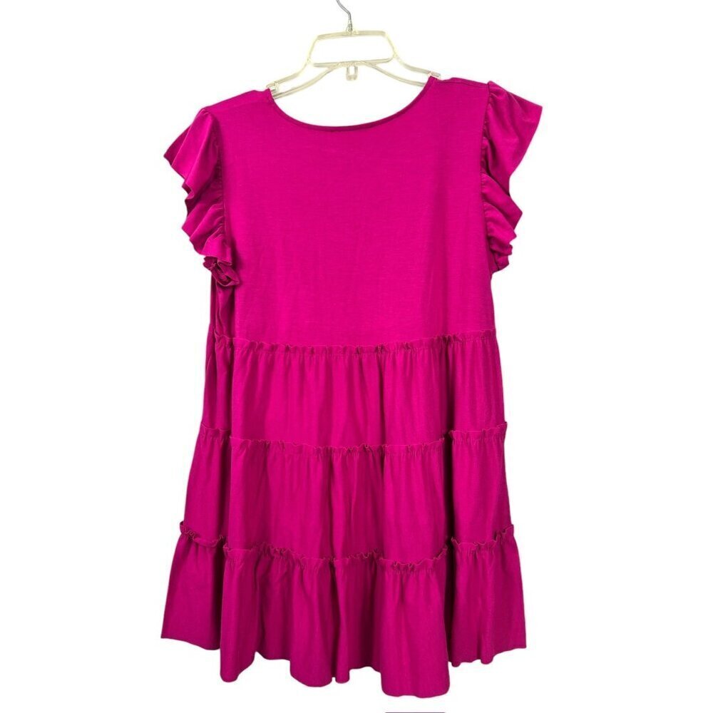 Zenana Women's Fuchsia Ruffled Top - Picture 2 of 4